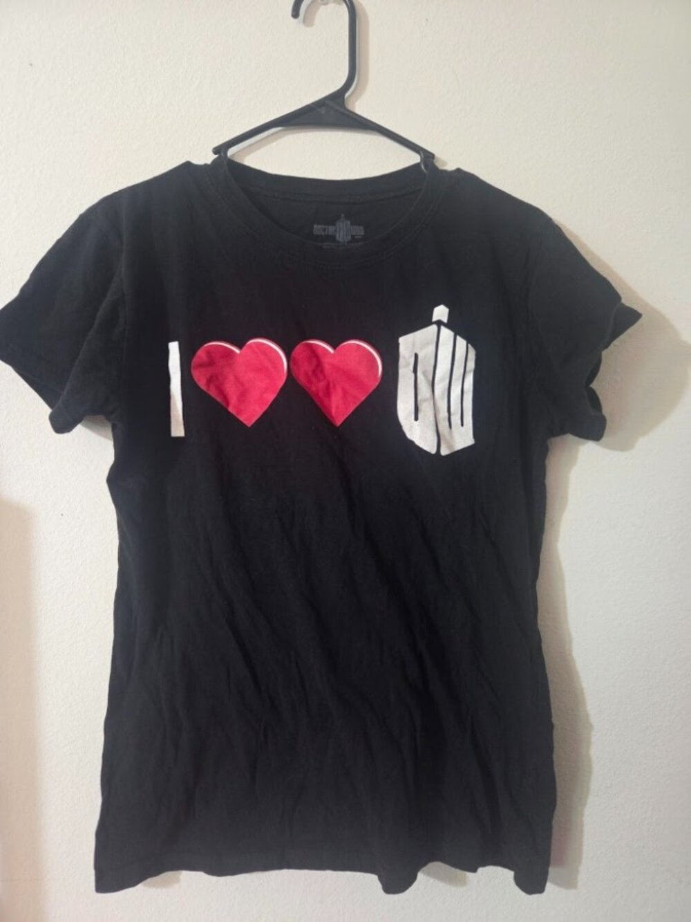 Ripple Junction Doctor Who I Two Hearts DW Black Graphic Tee XL